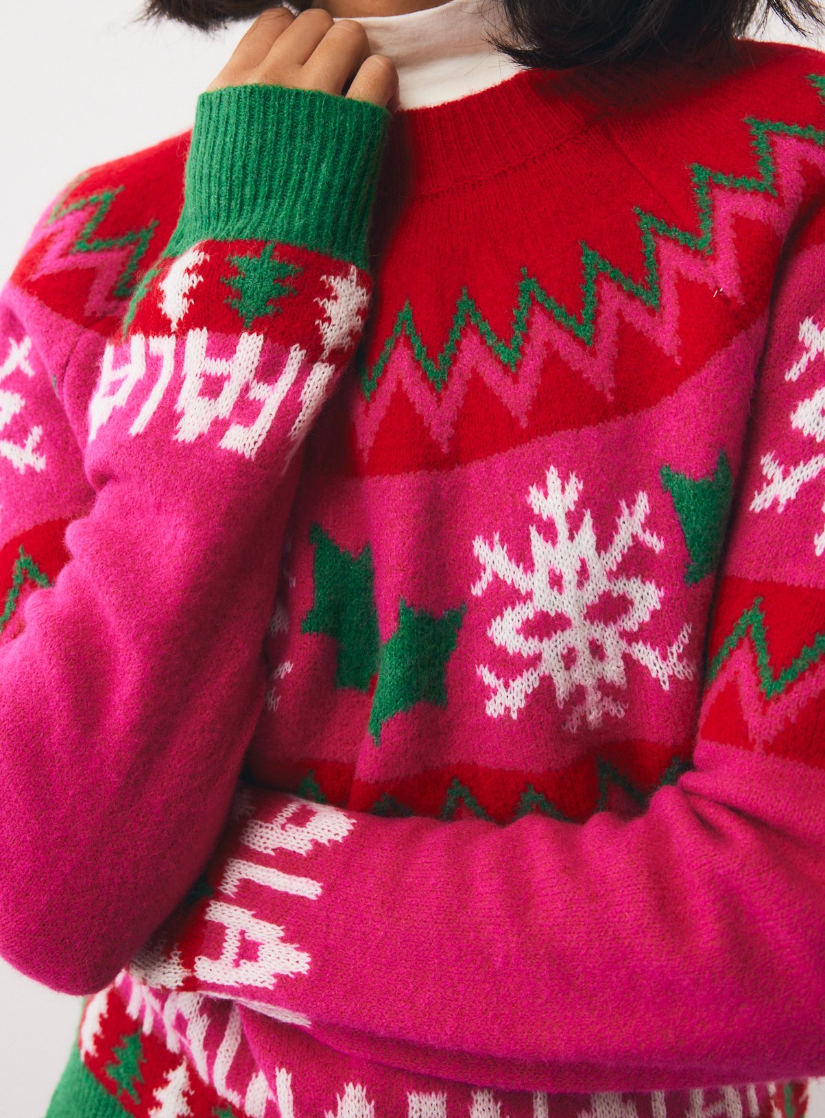 Family Matching Women's Fa La La Fairisle Yoke Jumper S - Image 1 thumbnail
